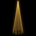 vidaXL Sapin de Noël sur mât de drapeau 732 LED Blanc chaud 500 cm