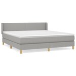 vidaXL Lit à sommier tapissier avec matelas Gris clair 160x200cm Tissu