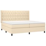 vidaXL Sommier tapissier et matelas et LED Crème 200x200 cm Tissu