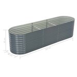 vidaXL Lit surélevé de jardin 320x80x81 cm Acier galvanisé Gris