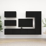 vidaXL Ensemble de meuble TV 6 Pièces Noir Aggloméré