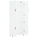 vidaXL Buffet haut Blanc brillant 69 5x34x180 cm Bois d'ingénierie