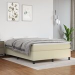 vidaXL Lit à sommier tapissier avec matelas Crème 140x200cm Similicuir