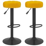 vidaXL Tabourets de bar 2 Pièces Jaune moutarde Velours