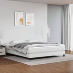 vidaXL Sommier à ressorts de lit Blanc 180x200 cm Similicuir