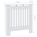 vidaXL Cache-radiateur MDF Blanc 78 cm