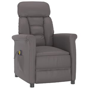 vidaXL Fauteuil de massage Gris Similicuir