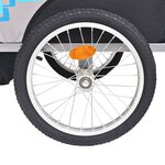 vidaXL Remorque de vélo pour enfants Gris et bleu 30 kg