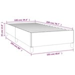 vidaXL Cadre de lit Marron 100x200 cm Similicuir