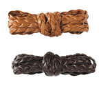 Cordon tressé en similicuir Chocolat et camel 7 mm x 1 m 2 pièces