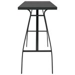 vidaXL Table de bar de jardin Noir 180x60x110 cm Verre trempé