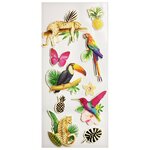 Autocollants en relief à paillettes - Animaux et plantes - Tropical