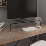 vidaXL Meuble TV / pour moniteur 70 x 30 x 13 cm Verre Transparent