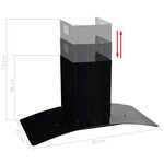 vidaXL Hotte murale Acier inoxydable 756 m³/h 90 cm Noir