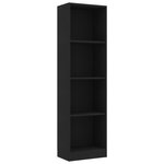 vidaXL Bibliothèque à 4 niveaux Noir 40x24x142 cm Aggloméré