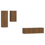 vidaXL Ensemble de meubles TV 4 Pièces Chêne marron Bois d'ingénierie