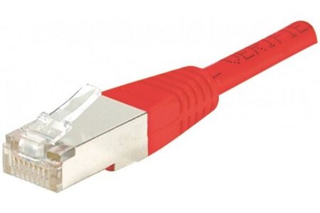 Câble/Cordon réseau RJ45 Catégorie 6 FTP (F/UTP) Croisé 2m (Rouge)