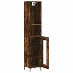 vidaXL Buffet haut Chêne fumé 34 5x34x180 cm Bois d'ingénierie