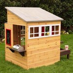 Cabane pour enfants avec table repas en bois