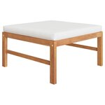 vidaXL Salon de jardin 8 Pièces avec coussins crème Bois de teck solide