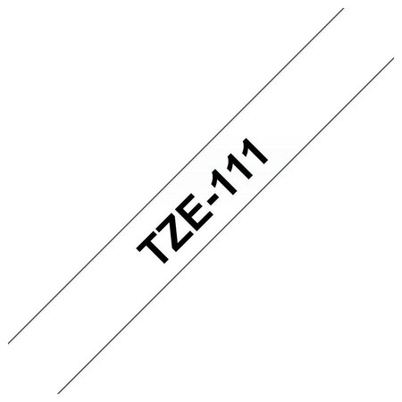 Ruban titreuse brother - tze - écriture noir / fond transparent - 6 mm x 8 m - modèle tze-111
