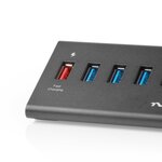 Hub USB | 5 Ports | Alimentation USB 3.0 | Port de Recharge QC3.0 | 5 Gbit/s | Aluminium