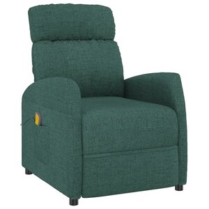vidaXL Fauteuil de massage Vert foncé Tissu