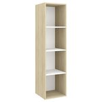 vidaXL Ensemble de meuble TV 2 Pièces Blanc et chêne sonoma Aggloméré