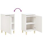 vidaXL Table de chevet blanc brillant 40x35x70 cm bois d’ingénierie