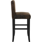 Tectake lot de 2 chaises de bar - marron foncé