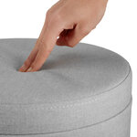 Tectake Tabouret avec coffre de rangement YARA aspect lin transformable - gris clair