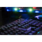 Clavier gaming sans fil - Touches membrane - AXS KEYZ-TITANIUM - Repose poignet et molette de volume - Rétroéclairage RGB+5 effets
