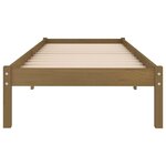 vidaXL Cadre de lit Marron miel Bois de pin massif 90x200 cm