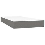vidaXL Lit à sommier tapissier avec matelas Gris foncé 100x200cm Tissu