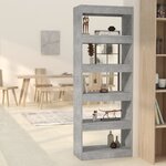 vidaXL Bibliothèque/Séparateur de pièce Gris béton 60x30x166 cm