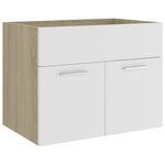 vidaXL Ensemble de meubles de bain Blanc et chêne sonoma Aggloméré