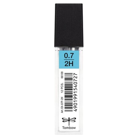 Etui de 12 mines pour porte-mine pointe calibrée 0 7 mm dureté 2h x 12 tombow