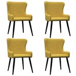 vidaXL Chaises à manger lot de 4 jaune velours