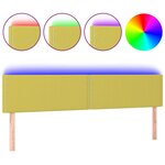 vidaXL Tête de lit à LED Vert 160x5x78/88 cm Tissu