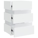 vidaXL Table de chevet à LED Blanc 45x35x67 cm Bois d'ingénierie
