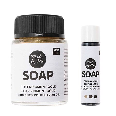Pigment doré pour savon 20 ml + colorant noir
