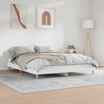 vidaXL Cadre de lit blanc brillant 160x200 cm bois d'ingénierie