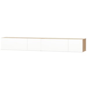 vidaXL Meuble TV 2 Pièces Aggloméré 120x40x34 cm Chêne et blanc brillant