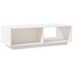 vidaXL Table basse Blanc 110x50x33 5 cm Bois de pin massif