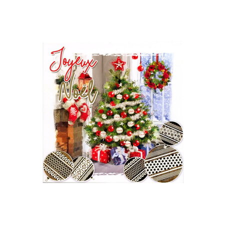 Carte de voeux avec enveloppe - lot de 3 cartes joyeux noël