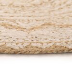 vidaXL Tapis Jute tressé imprimé 90 cm rond