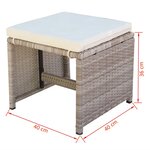 vidaXL Salon de jardin encastrable avec coussins 9 Pièces Rotin Beige