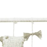 Suspension murale enfant - moutons et pompons en laine - 40 x 60 cm
