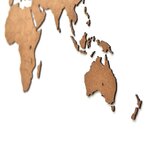 MiMi Innovations Décoration carte du monde murale Bois Marron 90x54 cm