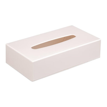 Boîte à mouchoirs rectangulaire blanche - bolero -  - plastique